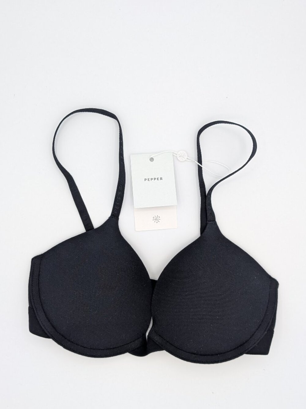 Pepper Supima Cotton Lift Up Bra Black - 32B